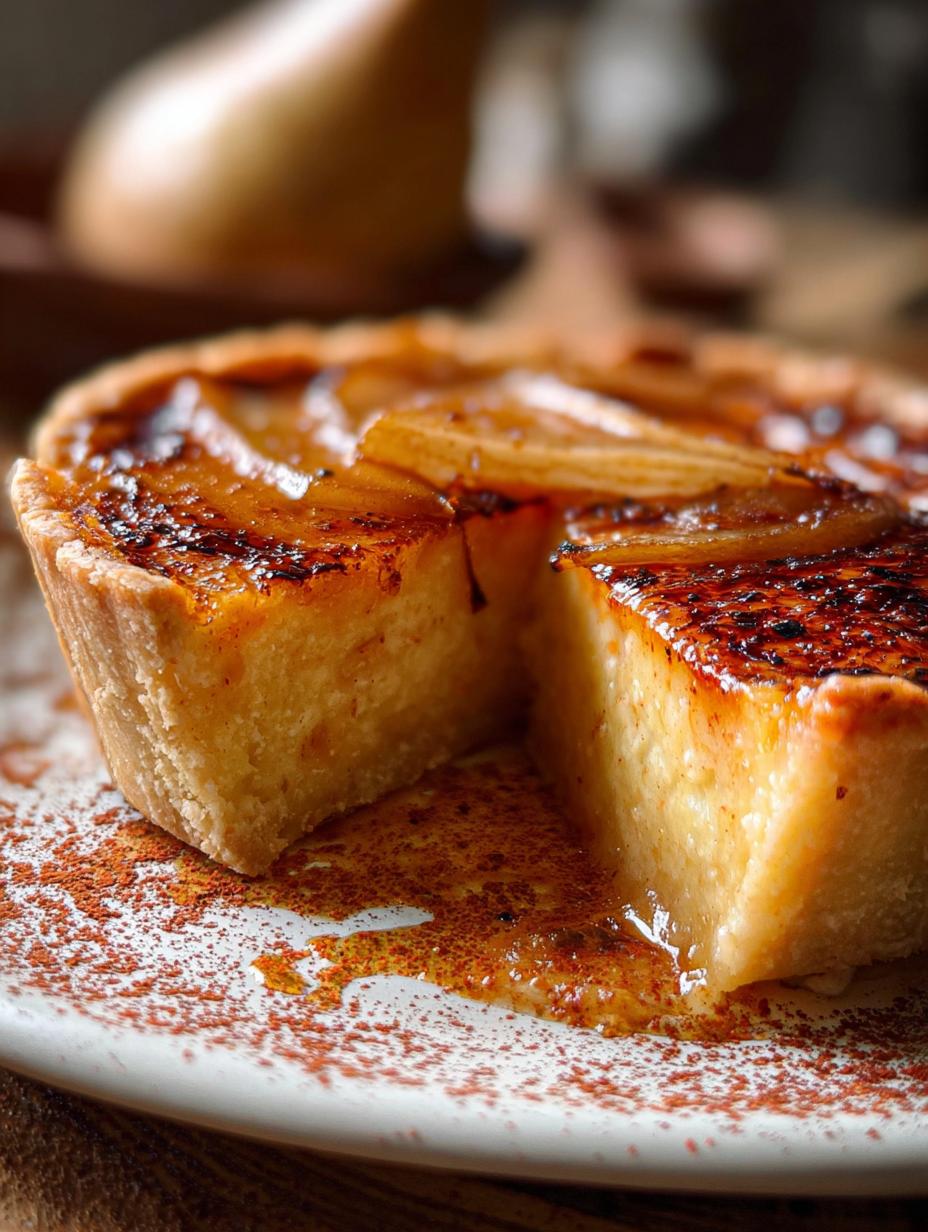 Deliciosa Tarta Pera Asada: 1 Placer Inolvidable - Tarta de pera asada recién horneada con almendras y un glaseado brillante