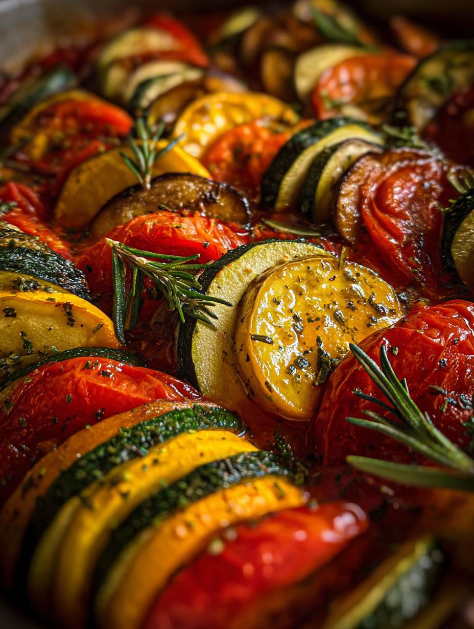 Un Delicioso Acompañamiento Ratatouille Increíble y Fácil 93 Delicioso Acompañamiento Ratatouille Verduras recién horneado en una bandeja con hierbas frescas