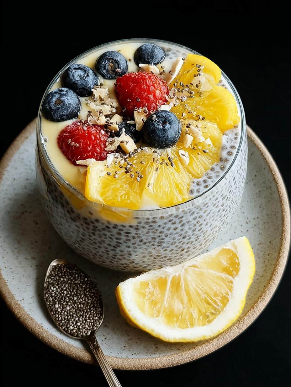 Fantástico Pudín de Chía Cremoso de Limón en 10 min - Lemon Cream Chia Pudding - main visual representation