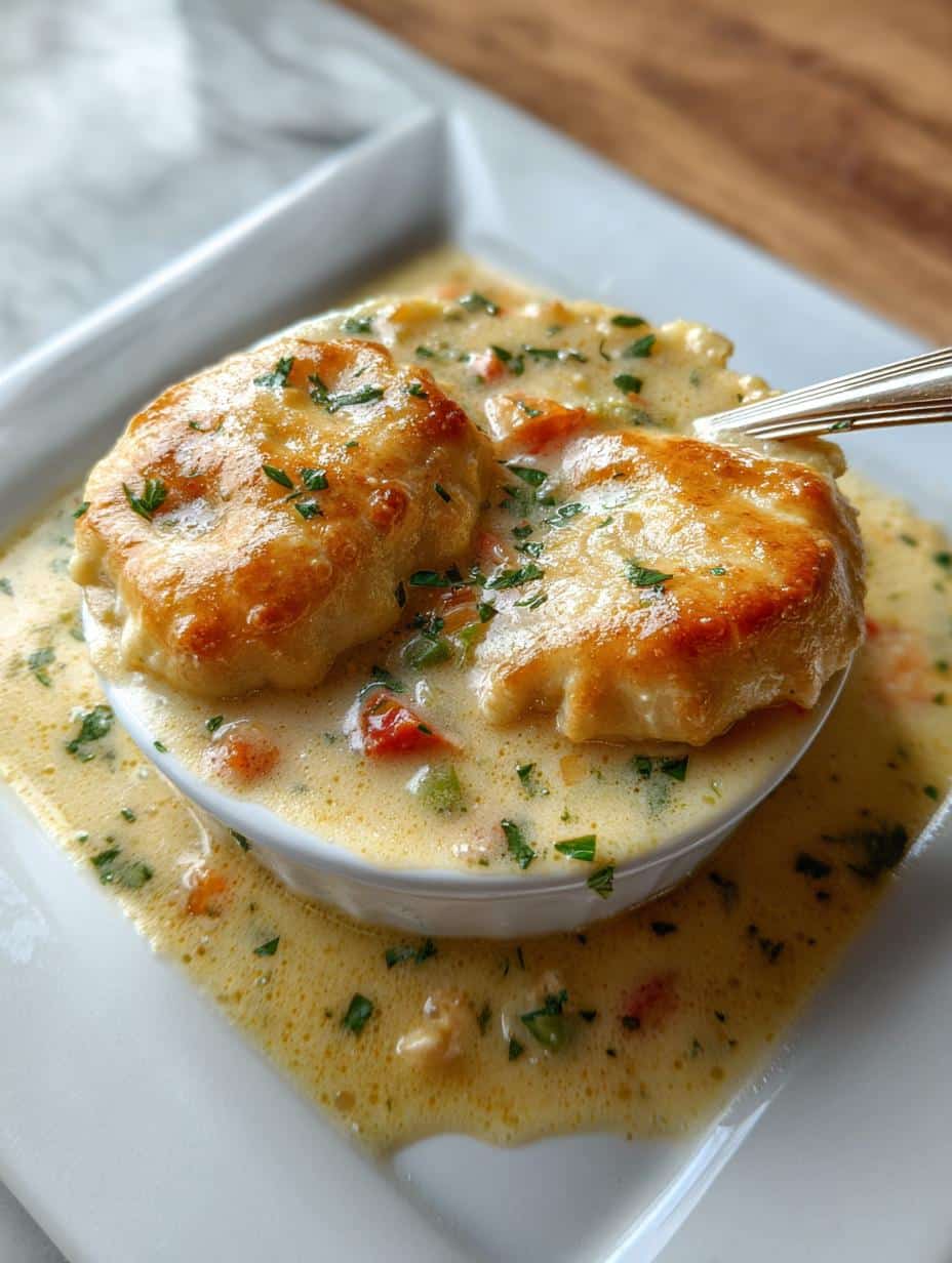 Mejor Receta Sopa Pastel: ¡1 Bocado de Felicidad Inmensa! 77 Mejor Receta Sopa Pastel: ¡1 Bocado de Felicidad Inmensa! - Mejor Receta Sopa Pastel - un tazón humeante de sopa de pastel de pollo cremosa con una guarnición de perejil fresco