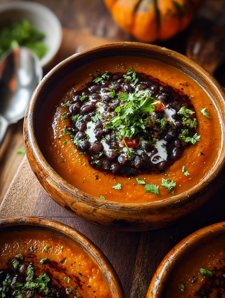 Sopa Calabaza Asada Frijoles: ¡Un abrazo en 1 bocado! - Sopa Calabaza Asada Frijoles - main visual representation