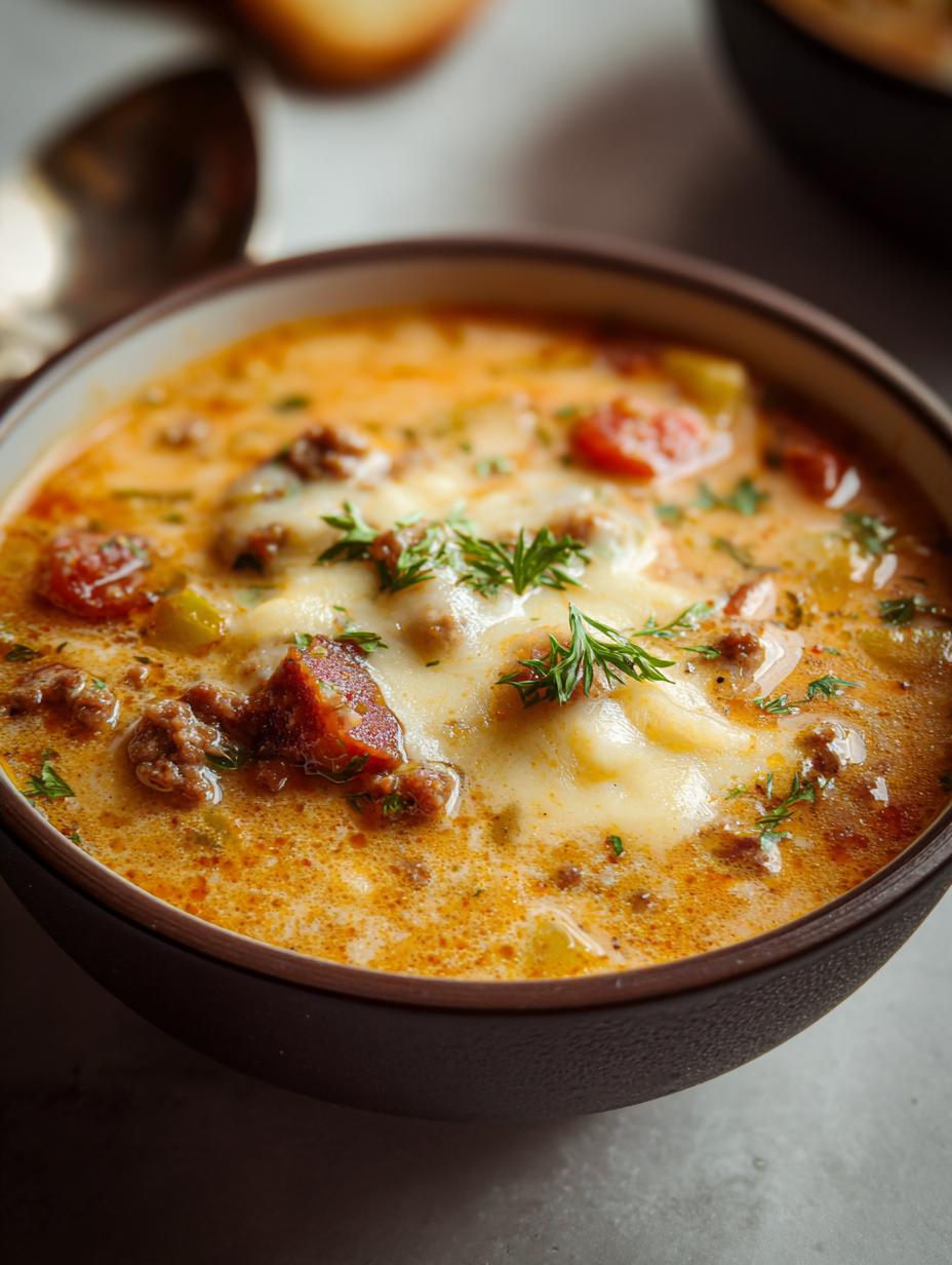 ¡Una Sopa Hamburguesa Con Queso tan buena en 6 horas! - Sopa Hamburguesa Con Queso - additional detail