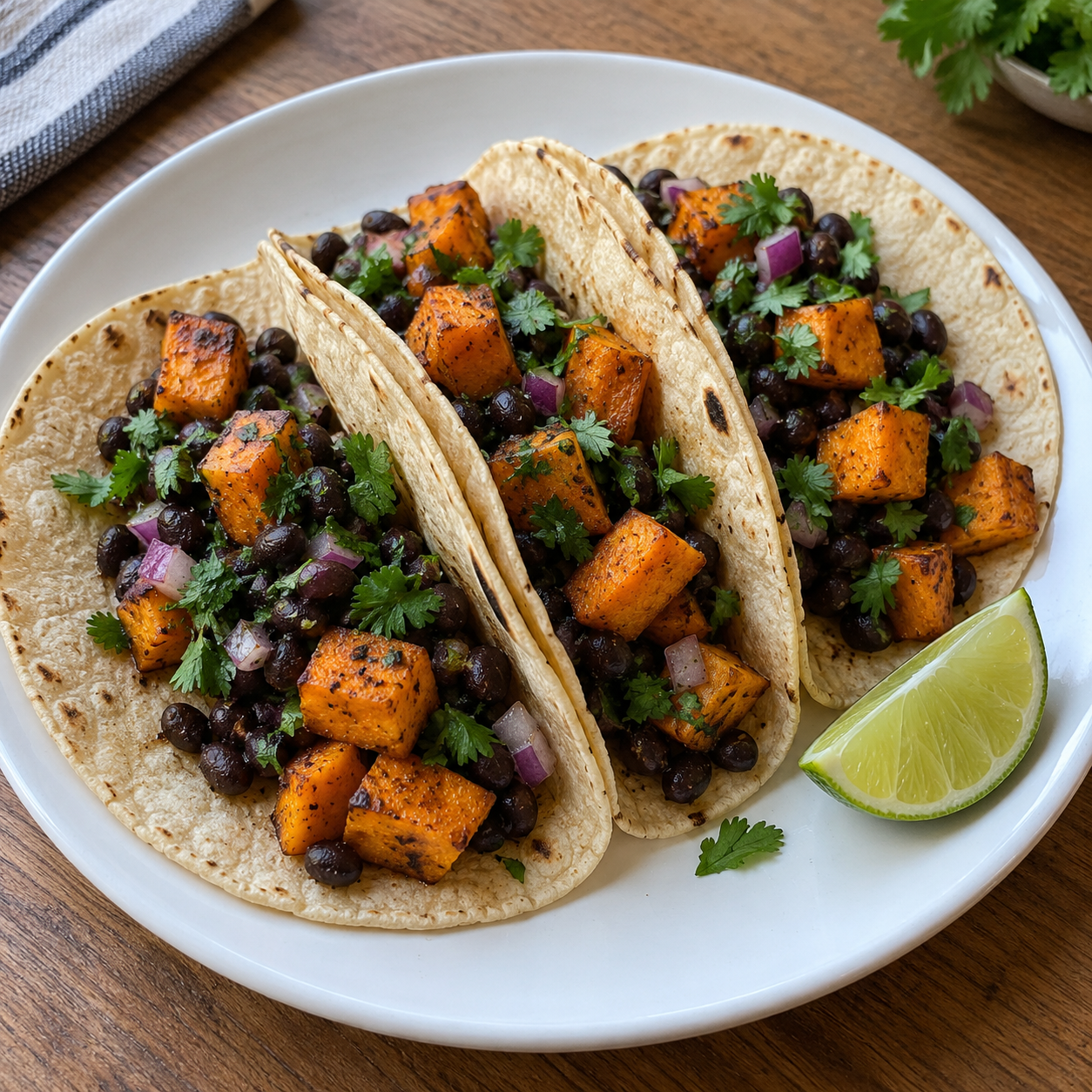 Tacos de boniato y alubias negras 87 Tacos de boniato y alubias negras