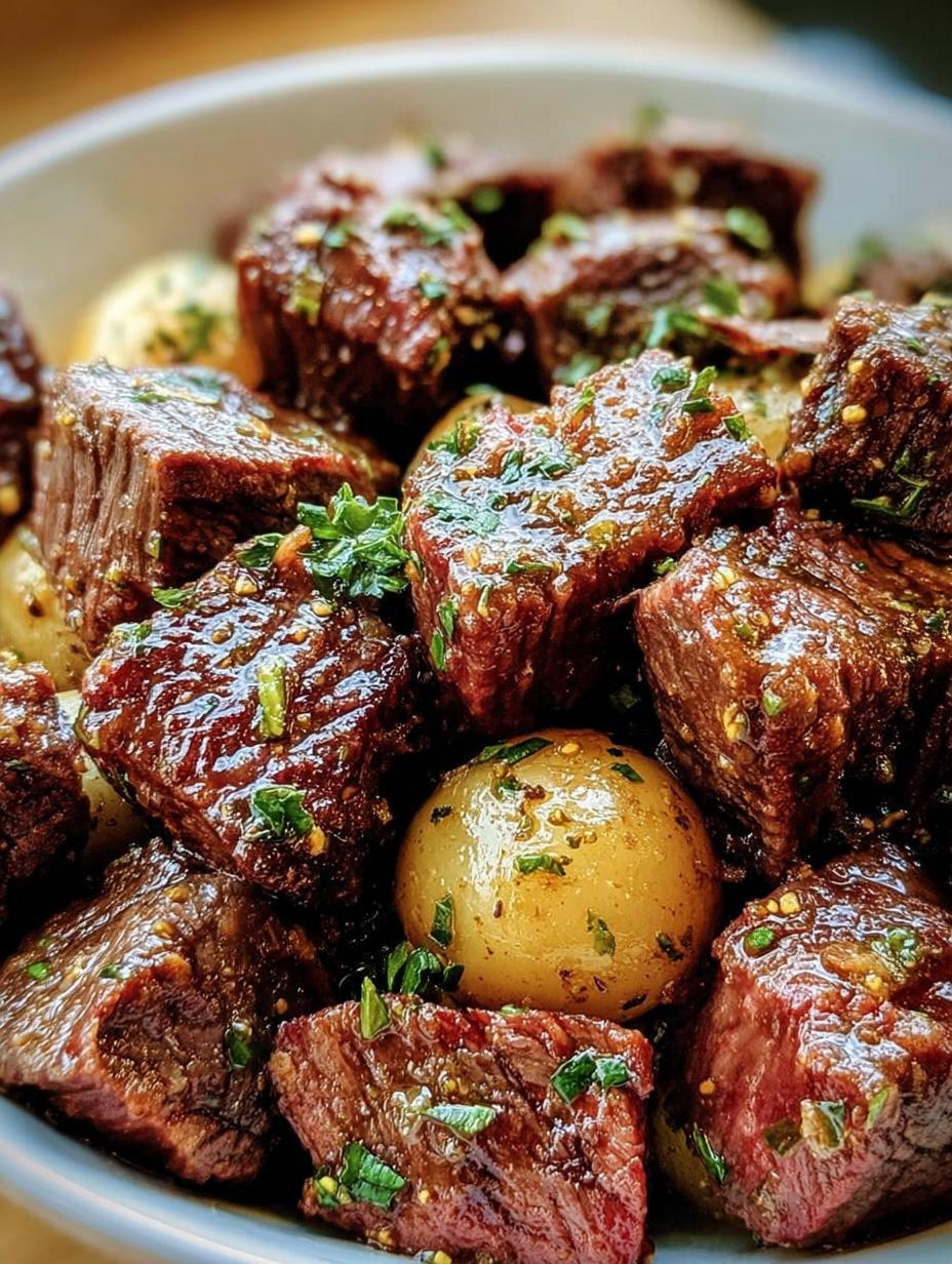 Bocaditos Res Con Mantequilla: ¡1 Secreto tierno! 66 Bocaditos Res Con Mantequilla cocinándose lentamente en una olla, con hierbas y papas