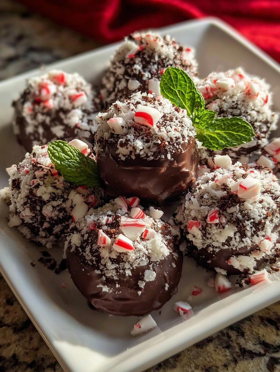 Deliciosas Bolas Oreo Con Menta recién hechas, cubiertas de chocolate y chispas de menta, listas para disfrutar