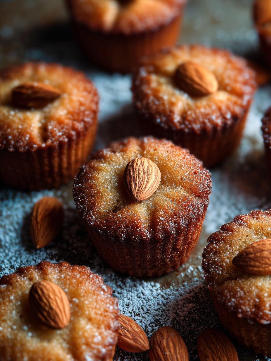 Deliciosos Financiers Almendra Mantequilla recién horneados y dorados en un molde, listos para disfrutar