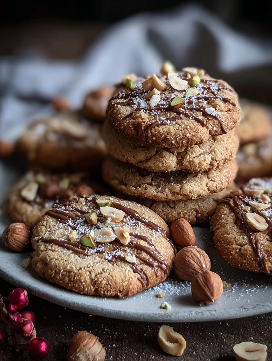 Deliciosas Galletas Navideñas Con Avellanas Saladas, recién horneadas y espolvoreadas con sal marina, listas para disfrutar