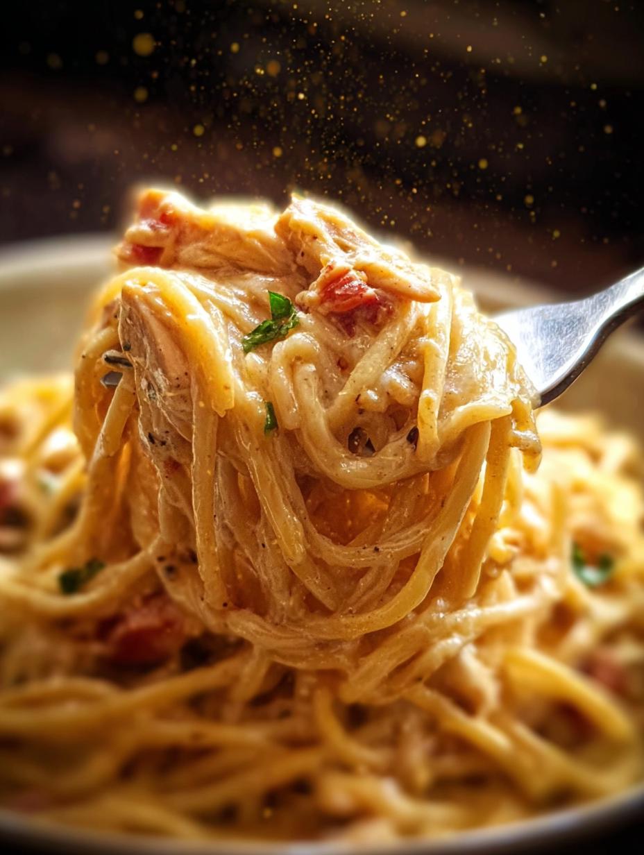 Fantástica Receta Espaguetis Con Pollo en 1 olla 77 Fantástica Receta Espaguetis Con Pollo en 1 olla - Espaguetis con pollo cremosos y listos para servir