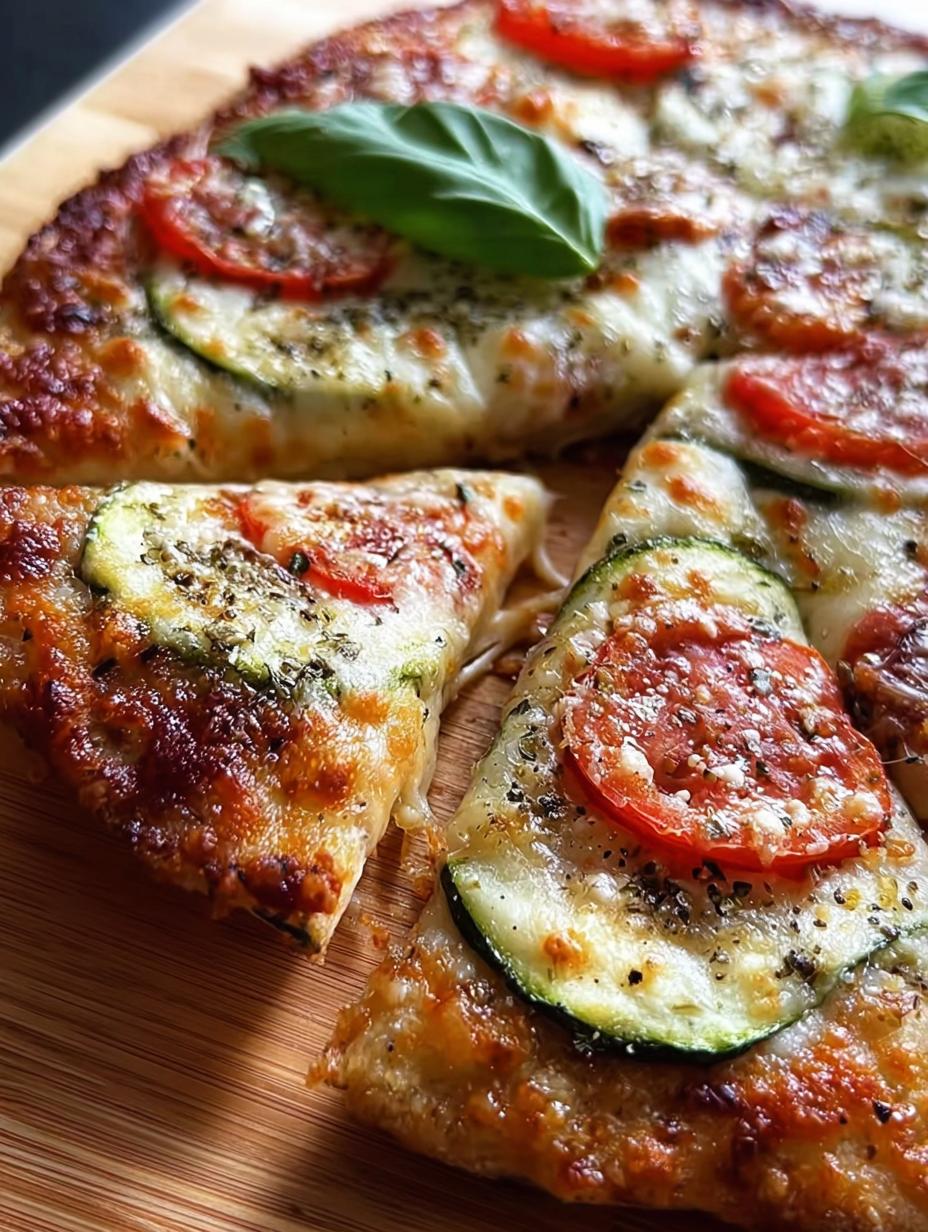 Fantástica Receta Masa Pizza Calabacín en 1 Pasos - Receta Masa Pizza Calabacin - vista de cerca de una porción de pizza de calabacín con toppings frescos