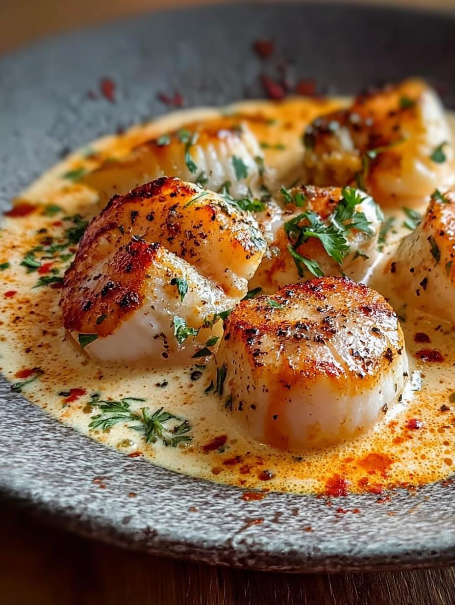 Bacalao Salsa Cremosa Gambas servido en un plato blanco, con salsa rica y gambas rosadas