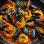 Cazuelita Mejillones Langostinos Marinera