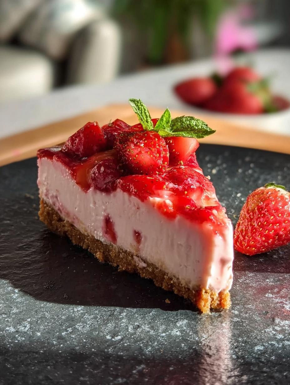 Cheesecake Vegano Fresa: 1 Postre ¡Increíblemente Cremoso! - Cheesecake Vegano Fresa - additional detail
