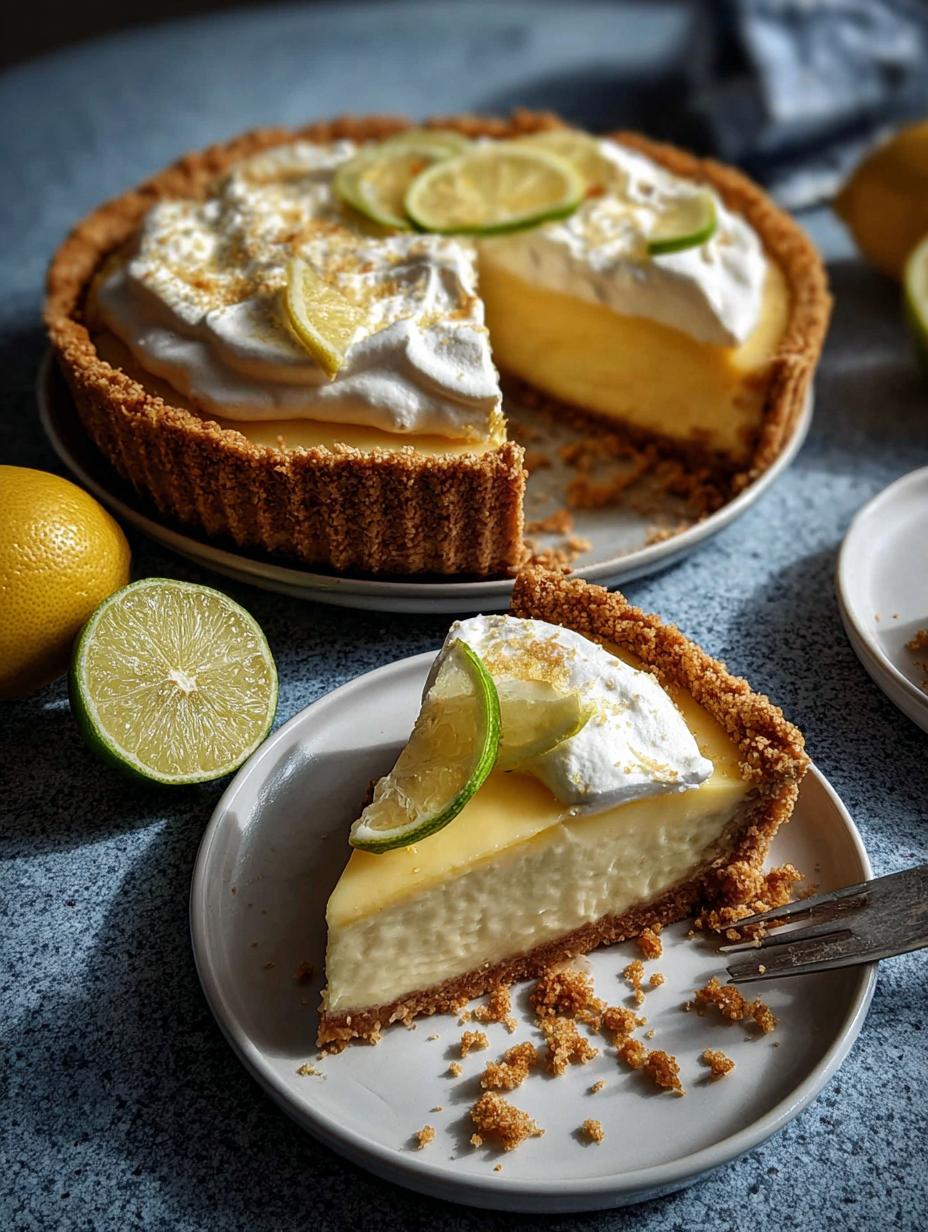 Pay Limón Casero con rodajas de limón y ralladura, un postre refrescante y fácil de hacer