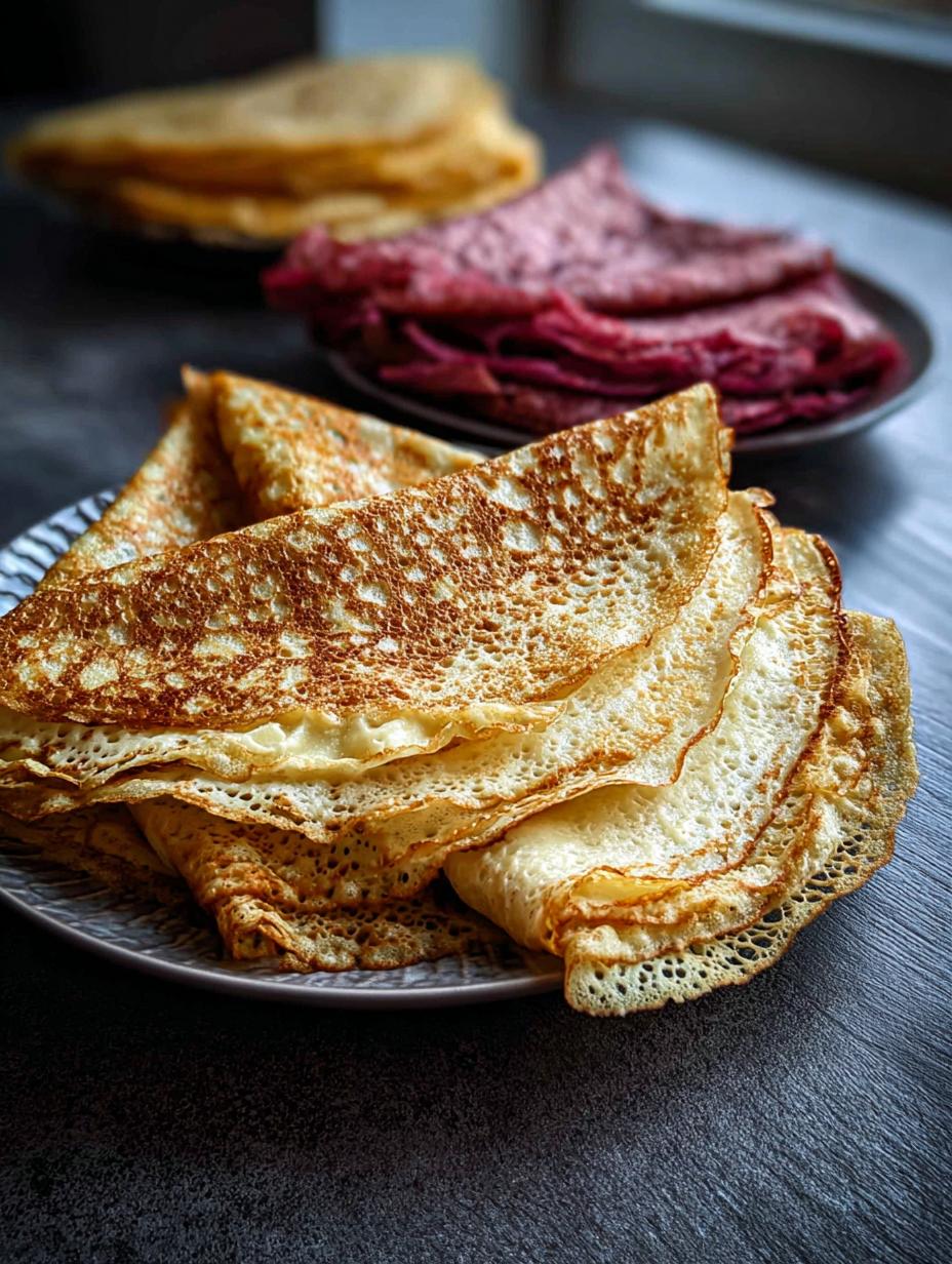 Deliciosas crepas saludables con avena, acompañadas de una variedad de frutas frescas como fresas, arándanos y plátano, rociadas con miel y frutos secos.