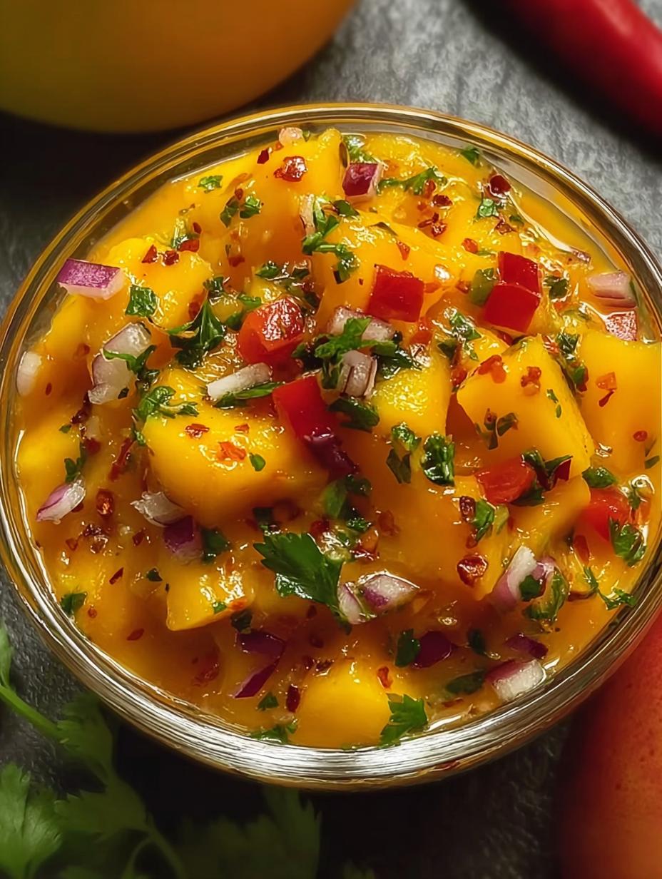 Fantástica Salsa Mango Ajo Picante: ¡2 Mangos y Listo! - Salsa Mango Ajo Picante - additional detail
