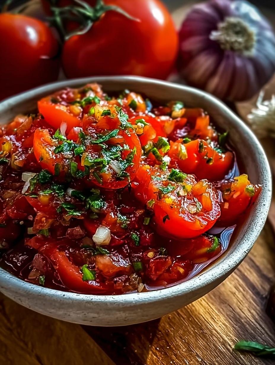Ingredientes frescos para Salsa Tomate Ahumado Ajo: tomates Roma, ajo, cebolla, jalapeño, cilantro y lima, dispuestos sobre una tabla de cortar.