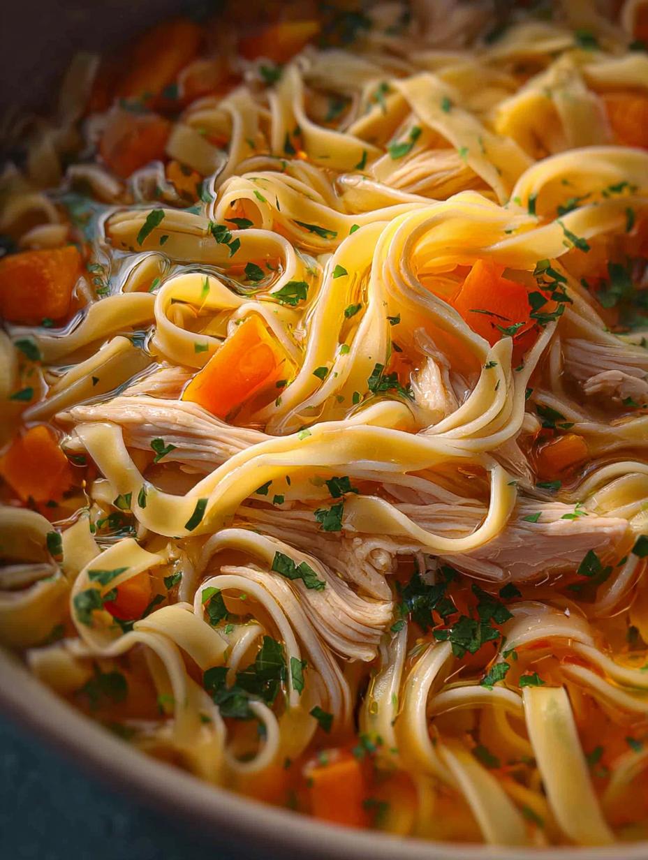Tallarines Con Pollo: El Secreto De 25 Minutos - Tallarines Con Pollo - plato de tallarines con pollo y zanahorias, listo para servir