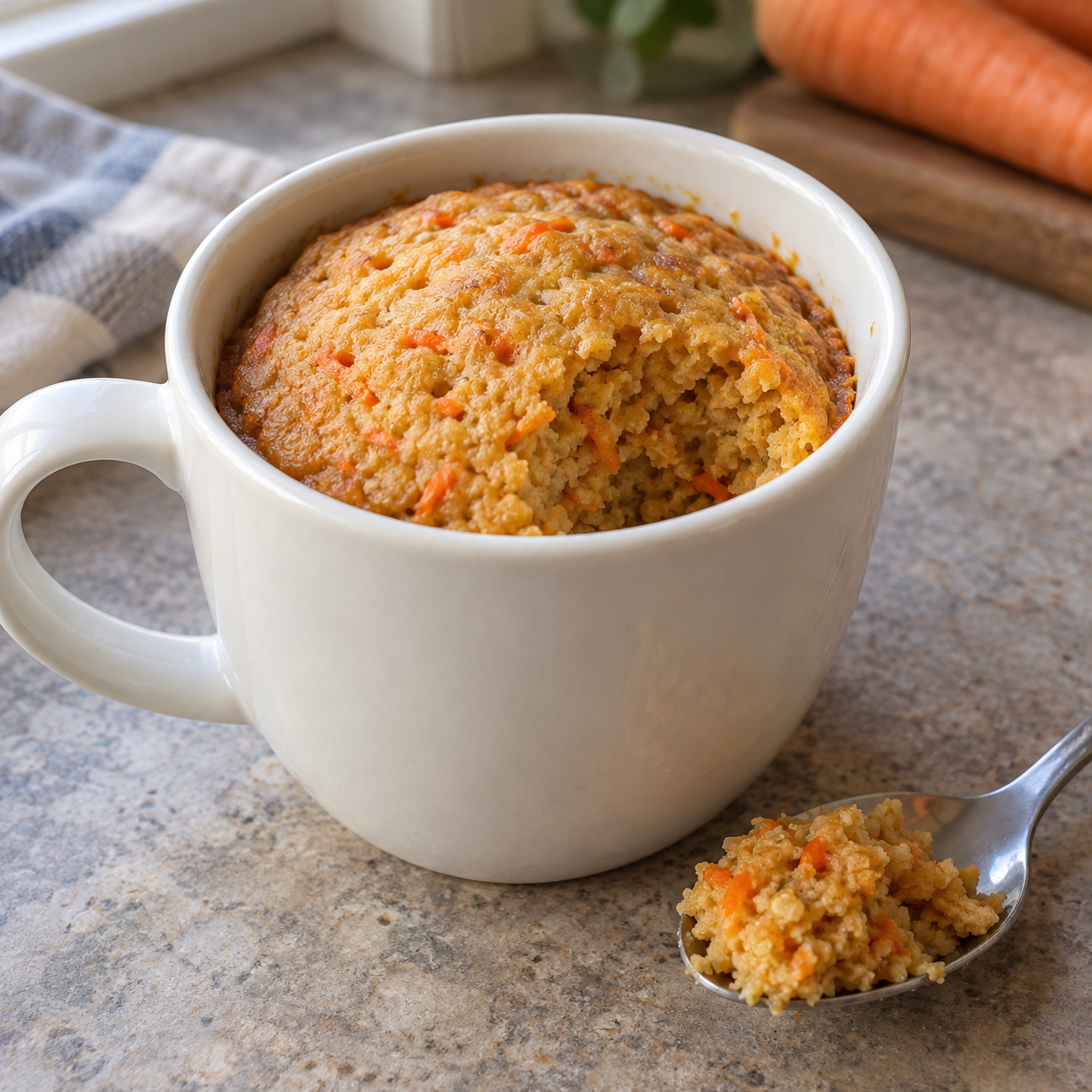 Pastelito de zanahoria y avena en taza