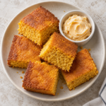 Pan de maíz con batata, miel y arce 84 Pan de maíz con batata y mantequilla de miel y arce aparte.