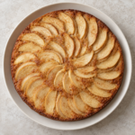 Tarta de manzana con canela 139 Tarta de manzana con láminas finas y canela.